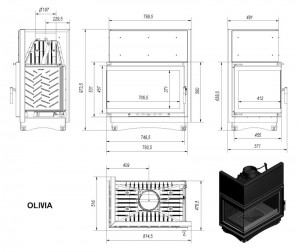 Olivia 18kW Hoek Links Stijlloos afmeting